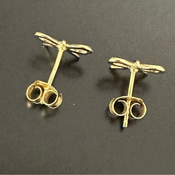 COPY - 14k Gold Dainty Bowtie Stud Earrings - Picture 6 of 8